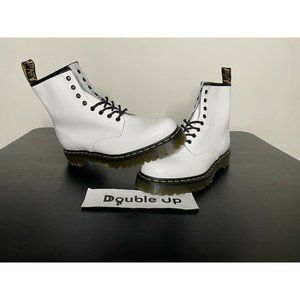 Dr Martens 1460 Smooth Patent Leather Lace Up Boots White Men Size 13 Women 14.5